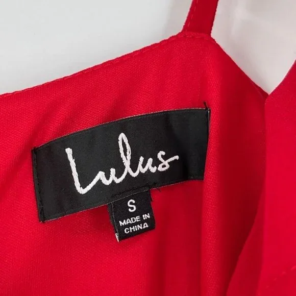 New Lulu's Small Calle Red Ruffled Sleeveless Maxi Dress Sexy Party Cocktail - Picture 11 of 11